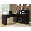 Daphnes Dinnette Hollow-Core L Shaped Home Office Desk - Cappuccino DA3072197